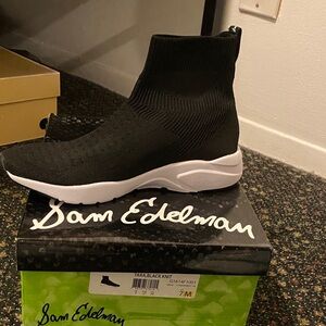 Sam Edelman Black Knit Slip-On Sneakers